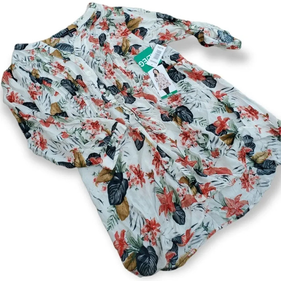 Maison d' Amelie floral tunic blouse Size Xl - Picture 4 of 8